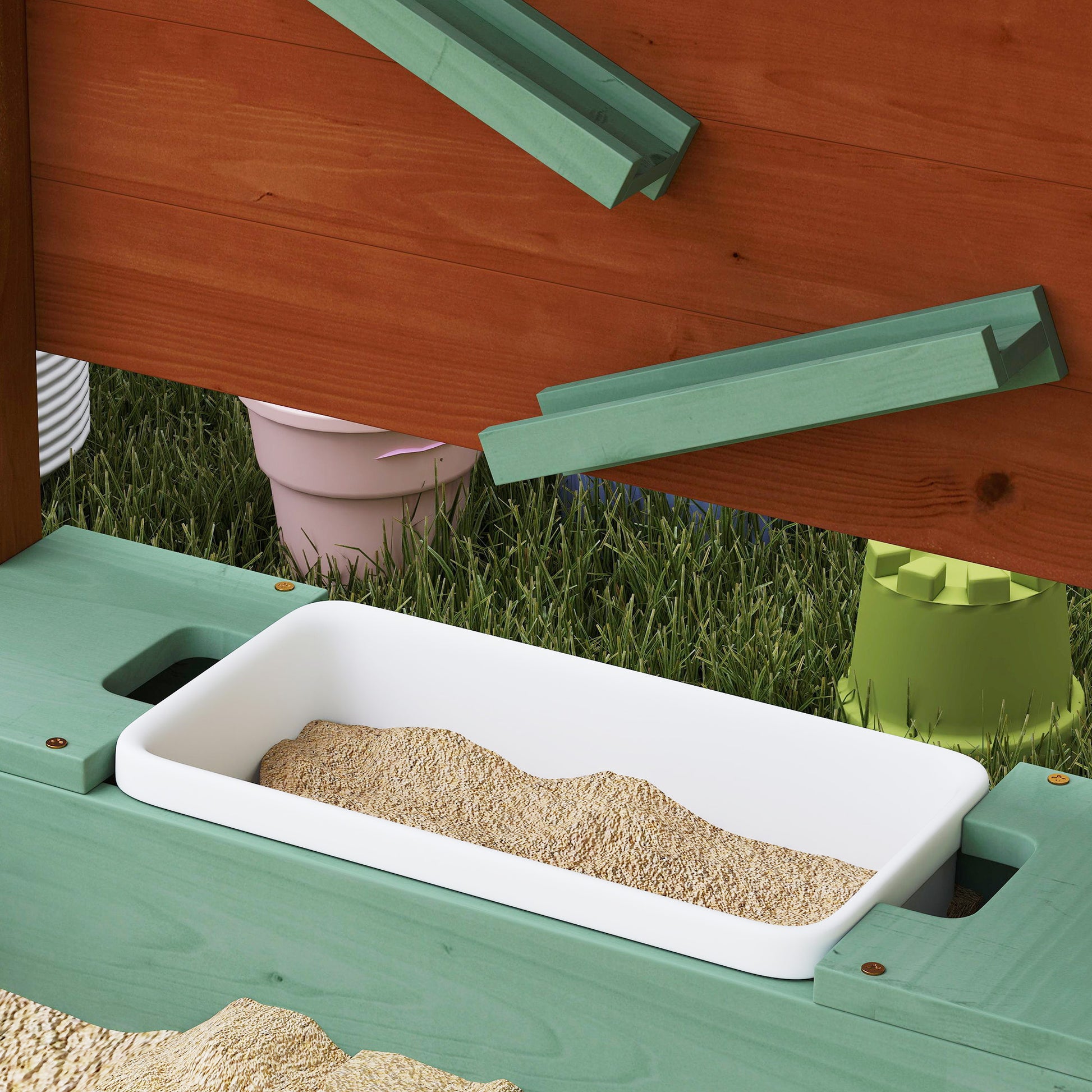 Sandbox with Cover 116 x 112.5 cm Made of Impregnated Solid Wood Children's Sandbox with Benches Ground Cover Sand Toys, Sandpit for Outdoor Terrace Balcony Garden