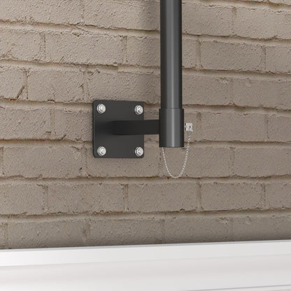 292 cm Rotating Wall Umbrella 180° Outdoor Terrace Umbrella with Crank Metal Bar Umbrella and Ventilation for Beach Garden Outdoor Patio Dark Gray