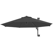 292 cm Rotating Wall Umbrella 180° Outdoor Terrace Umbrella with Crank Metal Bar Umbrella and Ventilation for Beach Garden Outdoor Patio Dark Gray