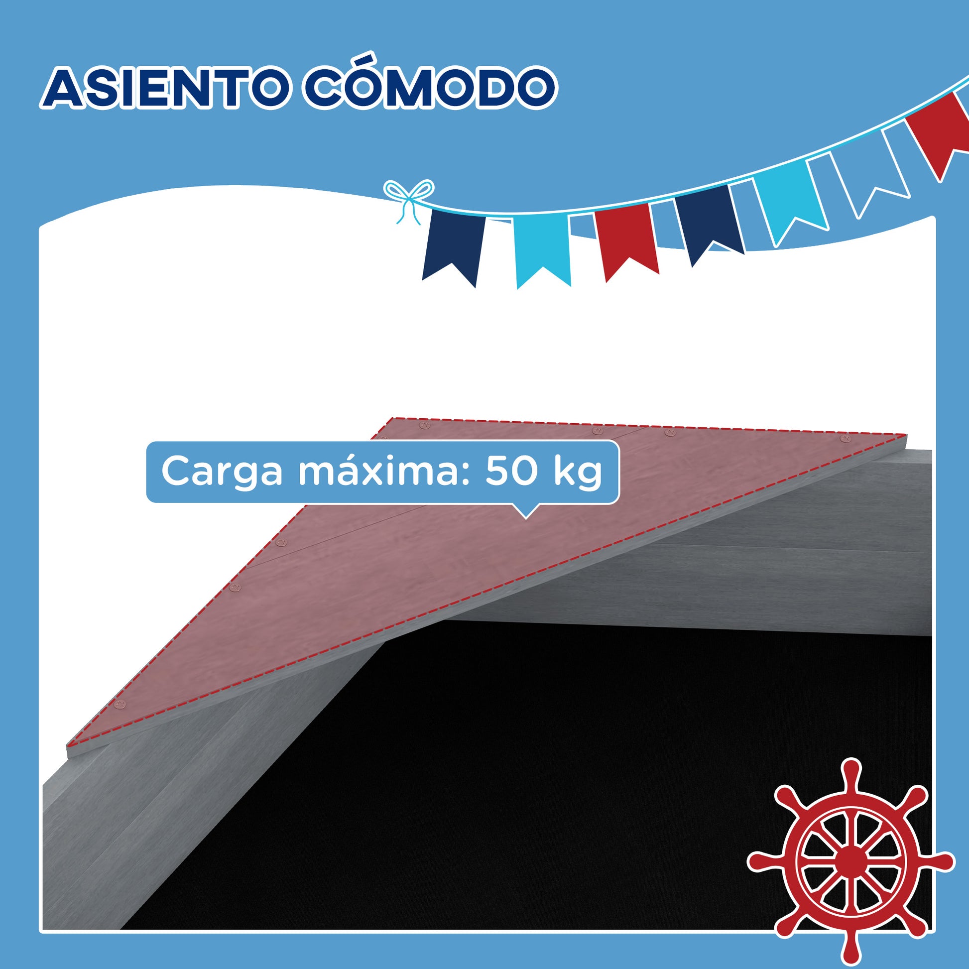 Wooden Kids Sandbox Sailboat Shaped Children's Sandbox with Flag and Rudder for Patio Garden 190x90x138 cm Dark Gray