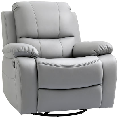 Recliner Chair TV Armchair with Reclining Function, Footrest, Swivel TV Armchair with Pocket Spring System for Living Room, Bedroom, Grey