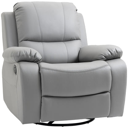 Recliner Chair TV Armchair with Reclining Function, Footrest, Swivel TV Armchair with Pocket Spring System for Living Room, Bedroom, Grey