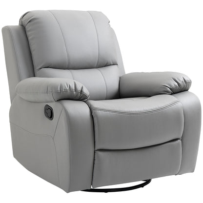 Recliner Chair TV Armchair with Reclining Function, Footrest, Swivel TV Armchair with Pocket Spring System for Living Room, Bedroom, Grey