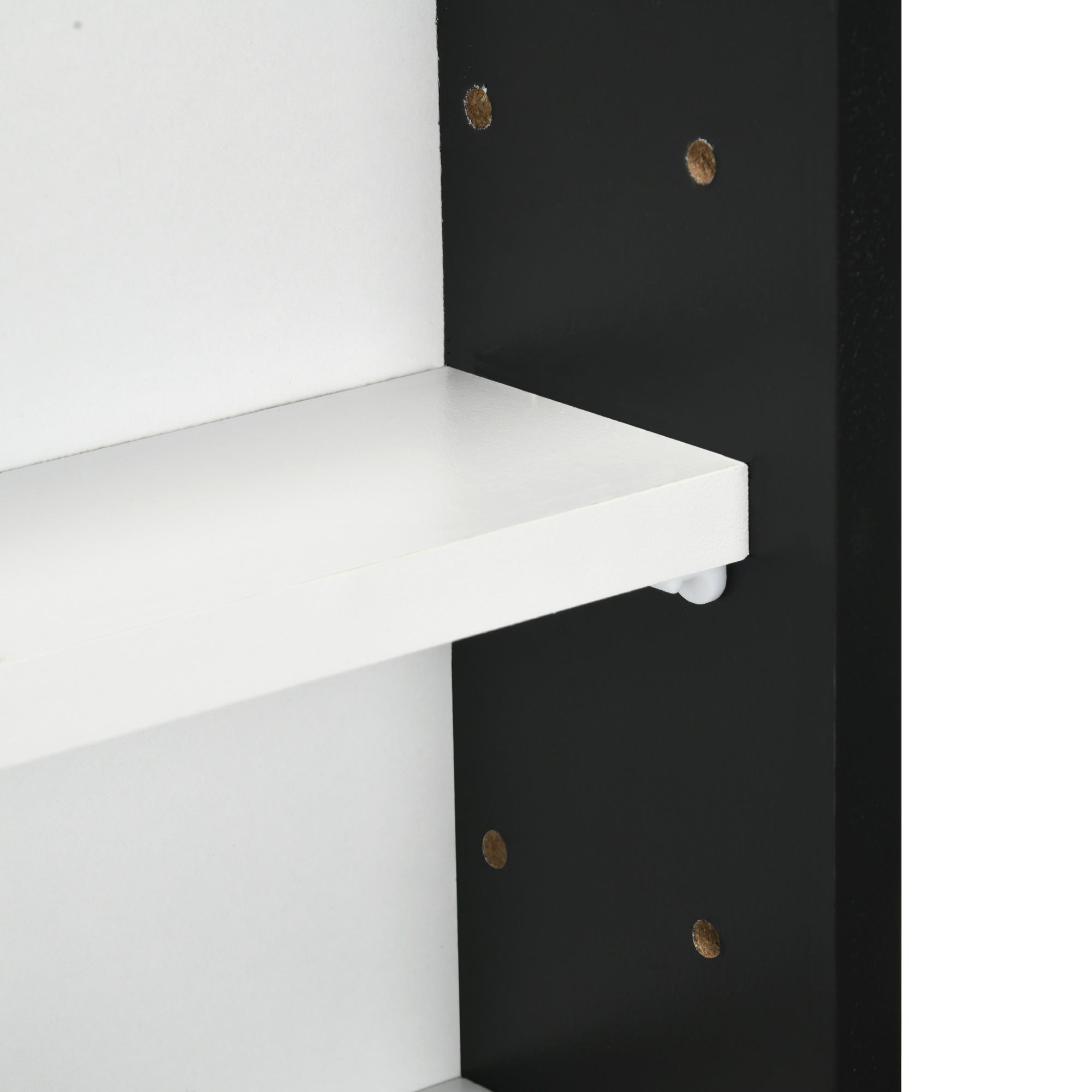 Showcase Wall Display Cabinet with Adjustable Shelves and 2 Sliding Glass Doors for Perfume Decorative Figures Collections 31.5x3.7x23.6 inches White and Black