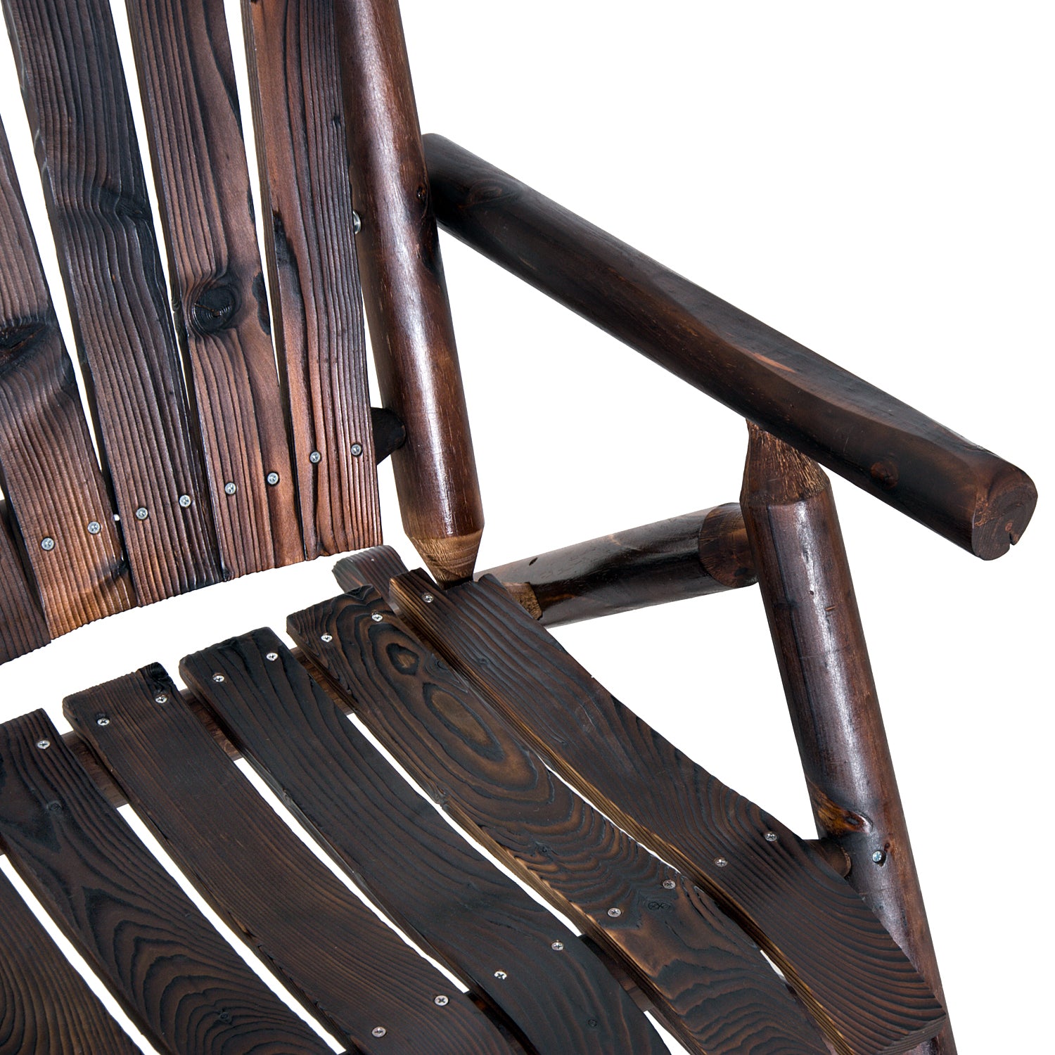 Rocking Chair with Armrest, Weatherproof, Solid Wood Charcoal, 97 x 69 x 93cm