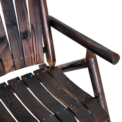 Rocking Chair with Armrest, Weatherproof, Solid Wood Charcoal, 97 x 69 x 93cm
