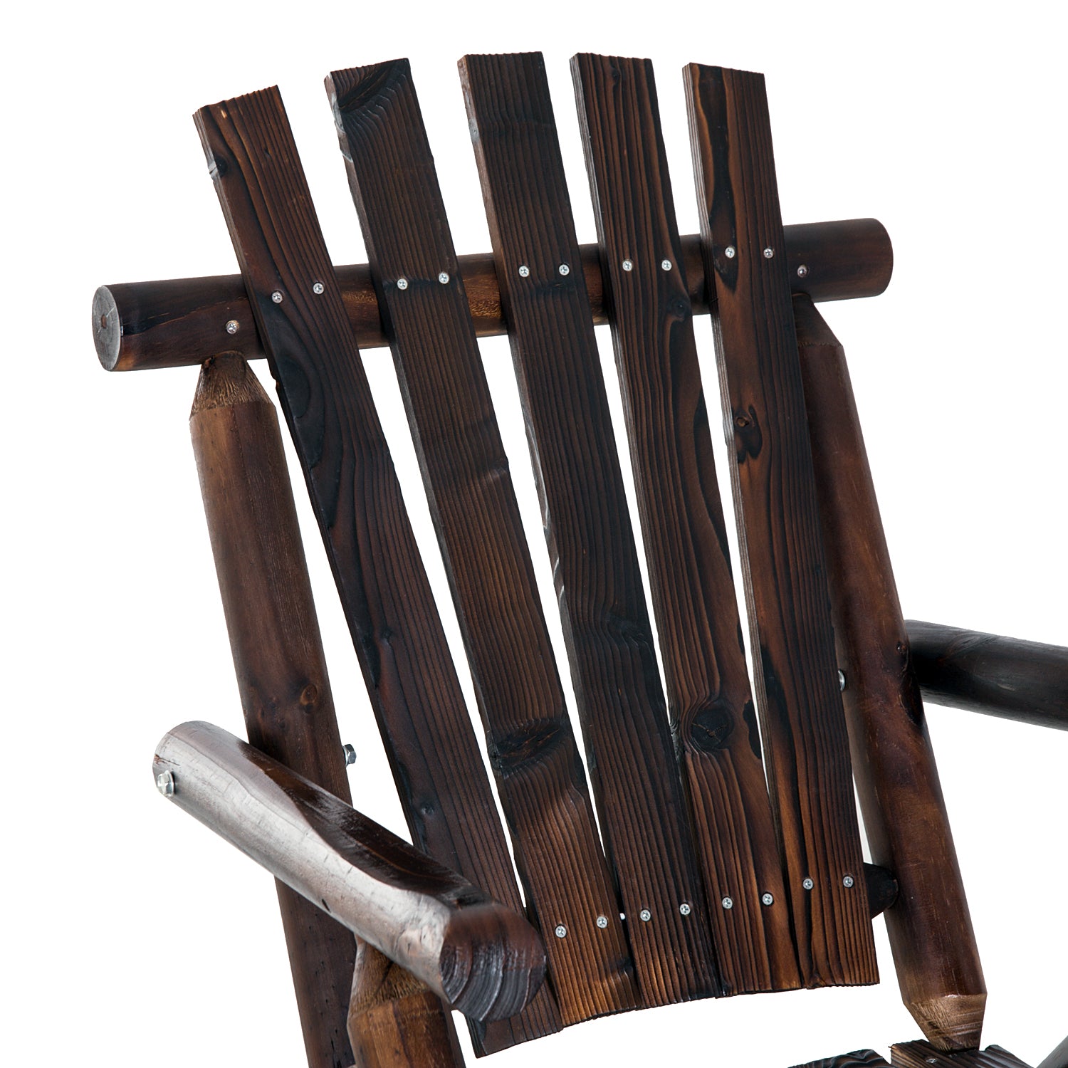 Rocking Chair with Armrest, Weatherproof, Solid Wood Charcoal, 97 x 69 x 93cm