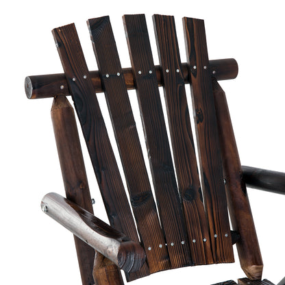 Rocking Chair with Armrest, Weatherproof, Solid Wood Charcoal, 97 x 69 x 93cm