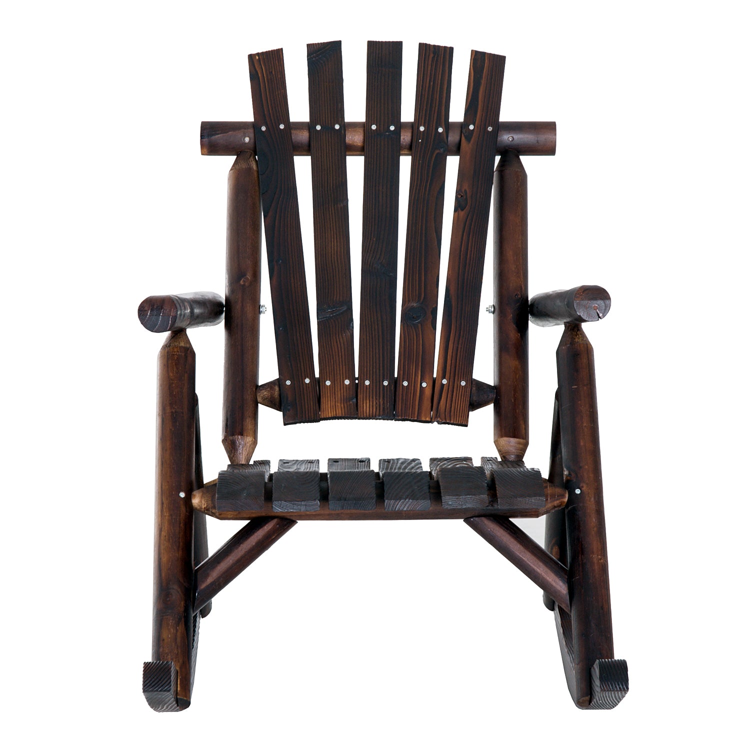Rocking Chair with Armrest, Weatherproof, Solid Wood Charcoal, 97 x 69 x 93cm