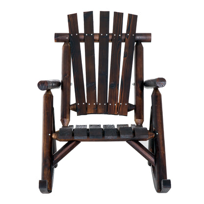 Rocking Chair with Armrest, Weatherproof, Solid Wood Charcoal, 97 x 69 x 93cm