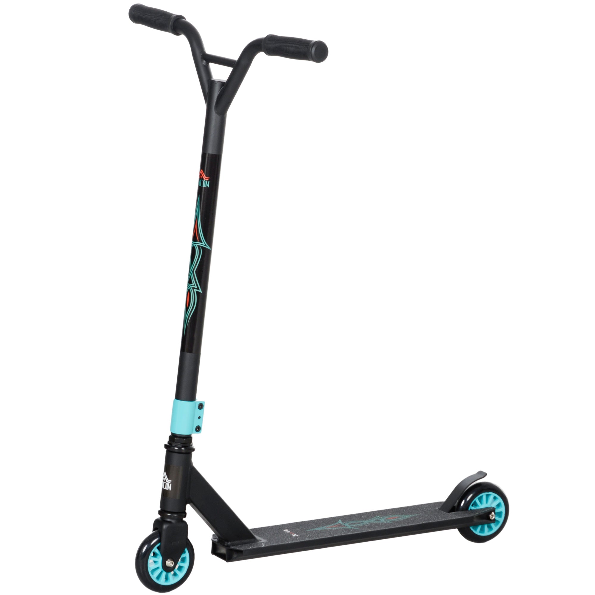 Stunt Scooter with 360° steering, ABEC 9 bearings, 100mm faux leather wheels, aluminum stunt scooter supports up to 100kg, kick scooter trick roller fun scooter for kids aged 14 and above
