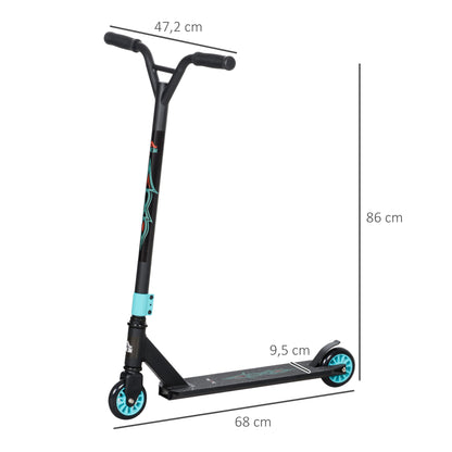 Stunt Scooter with 360° steering, ABEC 9 bearings, 100mm faux leather wheels, aluminum stunt scooter supports up to 100kg, kick scooter trick roller fun scooter for kids aged 14 and above