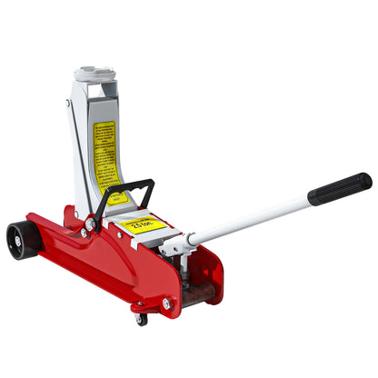 Sturdy Steel Low Profile Hydraulic Jack, Maximum Load of 2500 kg, Lifting Capacity of 8 to 38 cm, Red