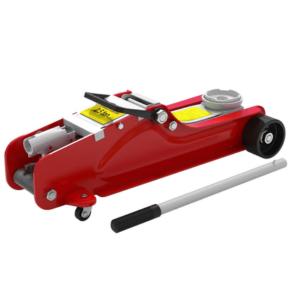 Sturdy Steel Low Profile Hydraulic Jack, Maximum Load of 2500 kg, Lifting Capacity of 8 to 38 cm, Red
