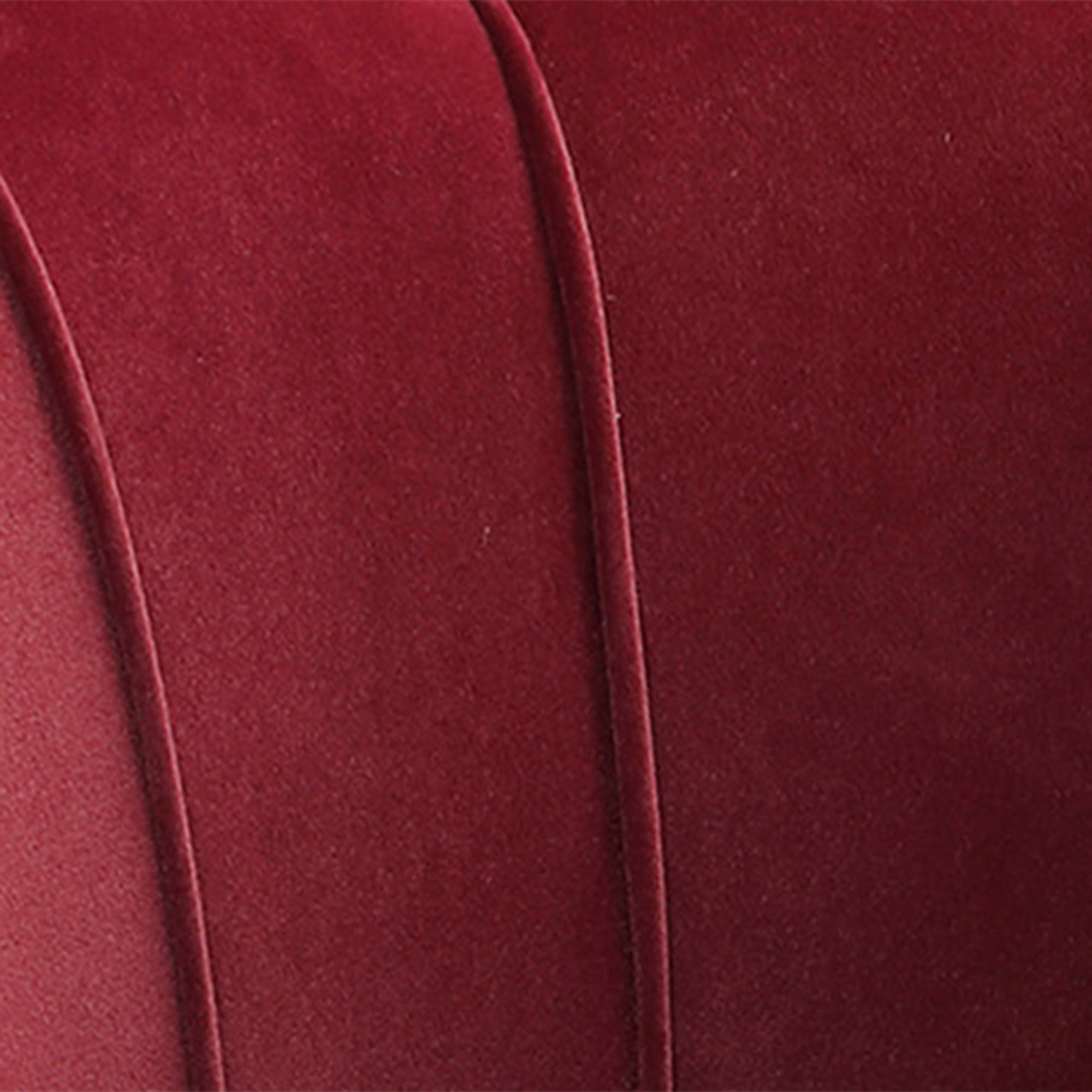 Velvet Club Chair with Golden Metal Legs for Bedroom, 76 x 67 x 74 cm, Wine Red