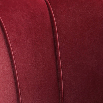 Velvet Club Chair with Golden Metal Legs for Bedroom, 76 x 67 x 74 cm, Wine Red