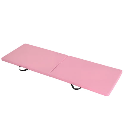Gymnastics Yoga Pilates Fitness Folding Portable Mat Large Comfort 180L x 60W x 5H cm Synthetic Coating Pink