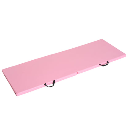 Gymnastics Yoga Pilates Fitness Folding Portable Mat Large Comfort 180L x 60W x 5H cm Synthetic Coating Pink