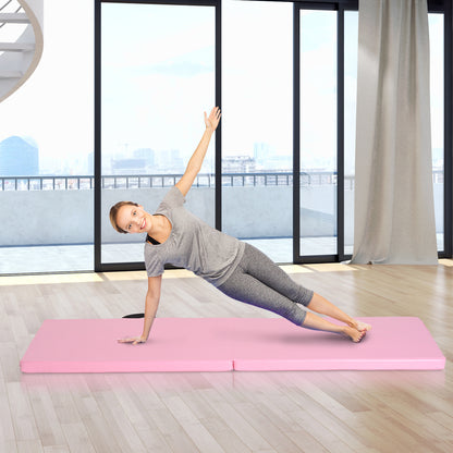 Gymnastics Yoga Pilates Fitness Folding Portable Mat Large Comfort 180L x 60W x 5H cm Synthetic Coating Pink