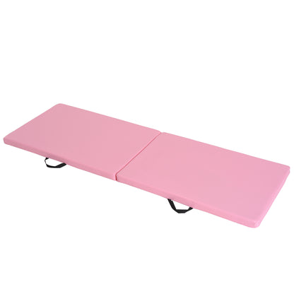 Gymnastics Yoga Pilates Fitness Folding Portable Mat Large Comfort 180L x 60W x 5H cm Synthetic Coating Pink