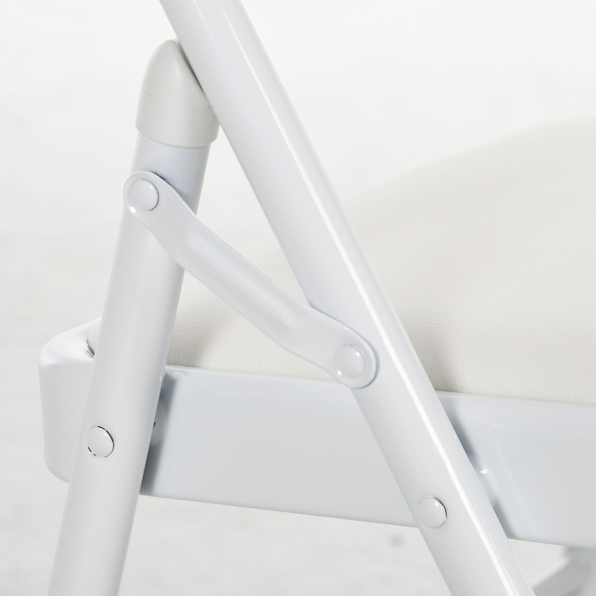Set of 2 Folding Chairs Foldable Chairs with Backrest and Steel Frame for Living Room Office Study 45x46x78 cm White