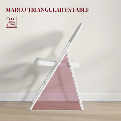 Set of 2 Folding Chairs Foldable Chairs with Backrest and Steel Frame for Living Room Office Study 45x46x78 cm White