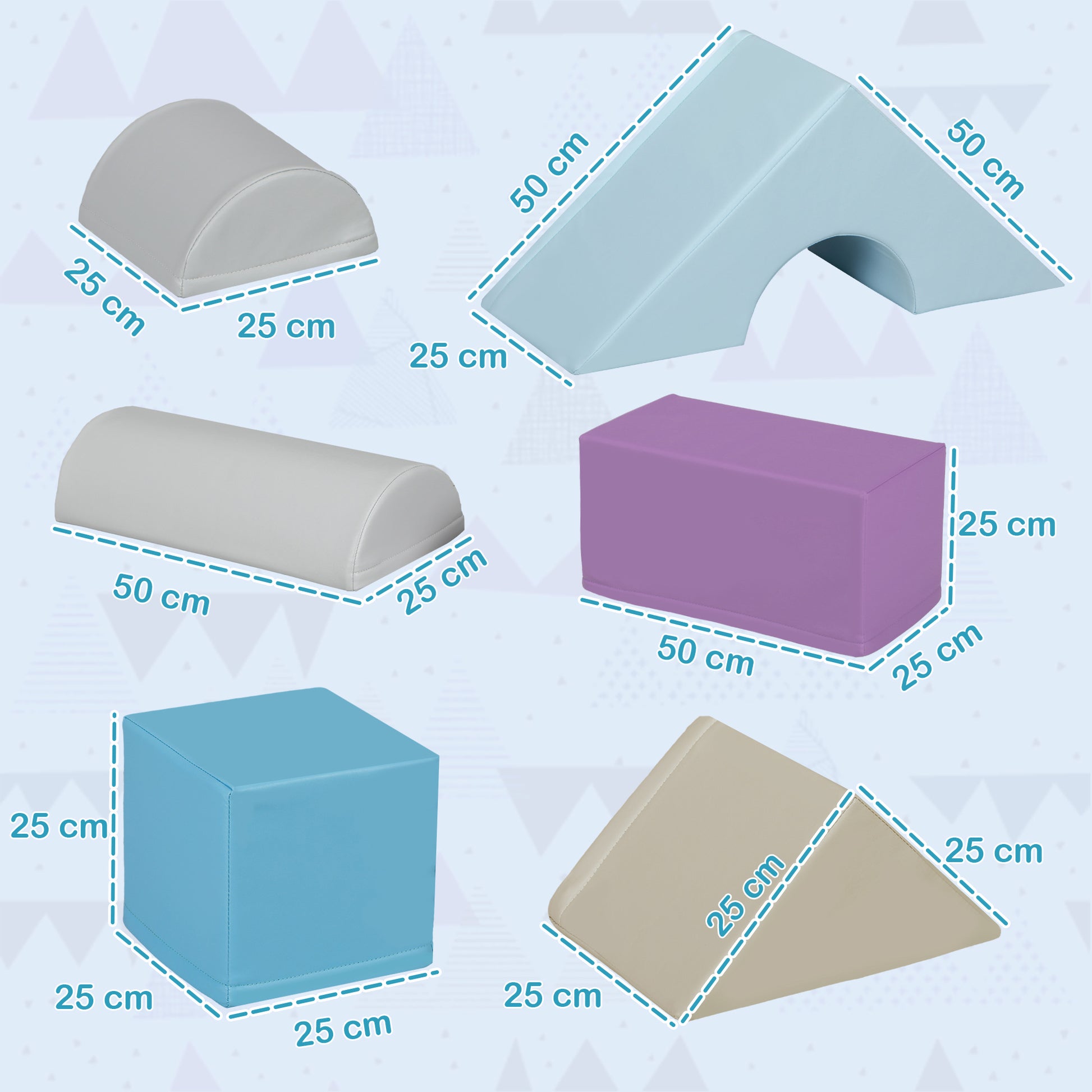 11-Piece Soft Building Blocks, Foam Blocks, Building Block Set for Climbing, Soft Giant Building Blocks, Building Bricks for 1-3 Years Old Kids, Faux Leather, Multicolored