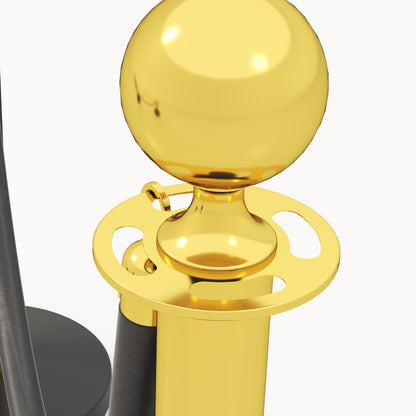 Path Marking Columns with 1.5m Velvet Rope and Fillable Base, Stainless Steel Delimitation Poles, for Hotels and Restaurants, Ø32x96 cm, Black