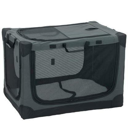 Foldable Soft Dog & Cat Carrier — Travel Crate with Cushion, Washable Cover, Breathable 600D Oxford, 30 x 21 x 21 in (76 x 54 x 54 cm), Green