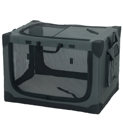 Foldable Soft Dog & Cat Carrier — Travel Crate with Cushion, Washable Cover, Breathable 600D Oxford, 30 x 21 x 21 in (76 x 54 x 54 cm), Green