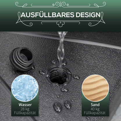 Umbrella Stand up to 40kg Fillable Umbrella Stand Octagonal Umbrella Holder, Umbrella Weight, Stand for Umbrella 38/48mm Pole Diameter, for Balcony, Terrace, Garden, Black