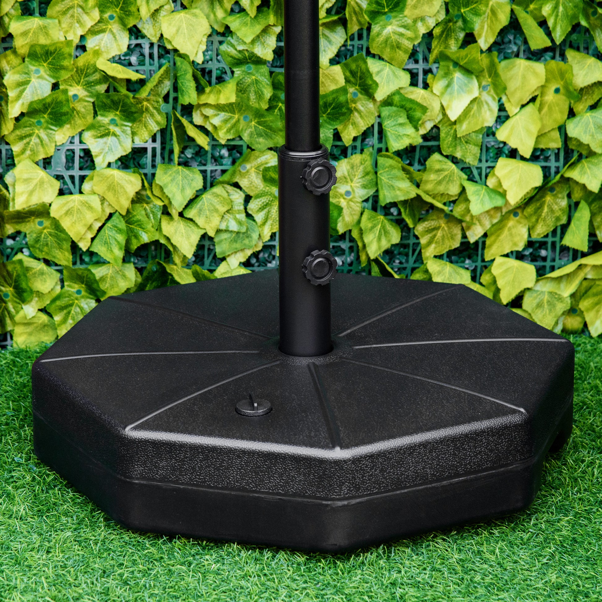 Umbrella Stand up to 40kg Fillable Umbrella Stand Octagonal Umbrella Holder, Umbrella Weight, Stand for Umbrella 38/48mm Pole Diameter, for Balcony, Terrace, Garden, Black