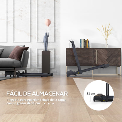 2-in-1 Folding Treadmill Walking Running Machine with LED Display Adjustable Speed Max. 10 km/h Remote Control Electric Treadmill Under Desk Black