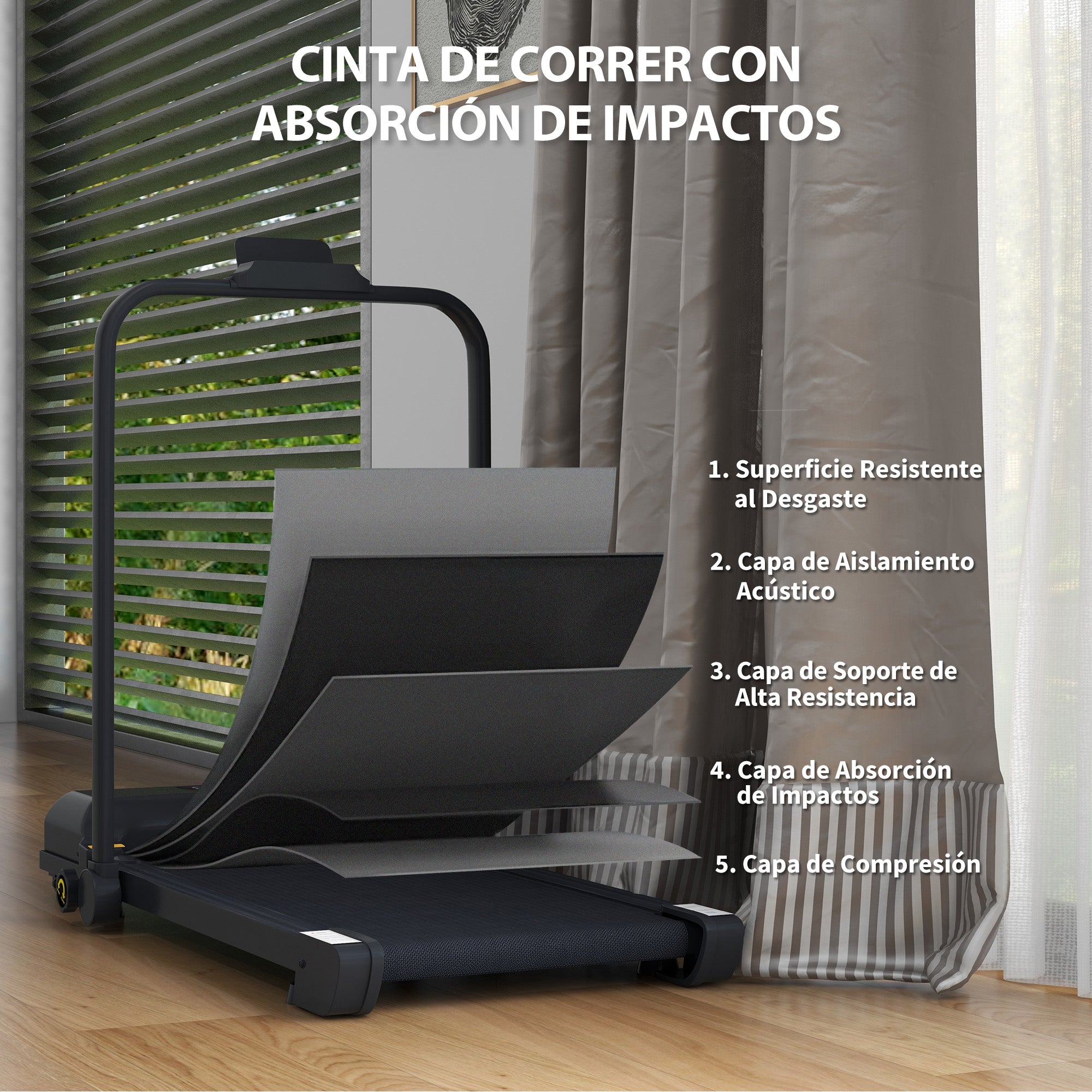 2-in-1 Folding Treadmill Walking Running Machine with LED Display Adjustable Speed Max. 10 km/h Remote Control Electric Treadmill Under Desk Black