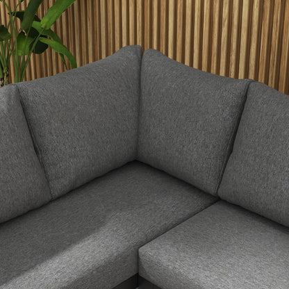 5-Piece Outdoor Furniture Set, Garden Furniture with Corner Sofa, Loveseat, Coffee Table, Balcony Furniture Set with Cushions, Garden Lounge Set for Patio, Balcony, Gray