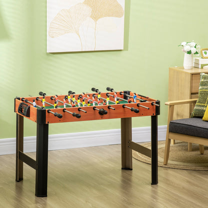 Kids Foosball Table 7+ Years Wooden Foosball Table 118x104x69 cm with 2 Balls 8 Handles 2 Scorers 22 Players for Family Parties Black