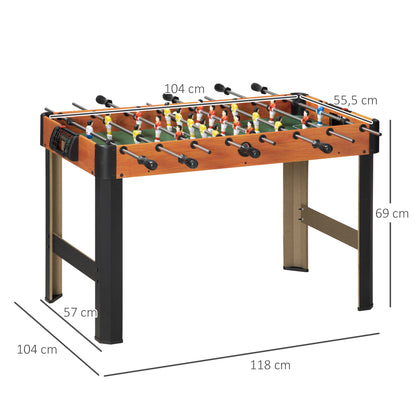 Kids Foosball Table 7+ Years Wooden Foosball Table 118x104x69 cm with 2 Balls 8 Handles 2 Scorers 22 Players for Family Parties Black