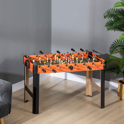 Kids Foosball Table 7+ Years Wooden Foosball Table 118x104x69 cm with 2 Balls 8 Handles 2 Scorers 22 Players for Family Parties Black
