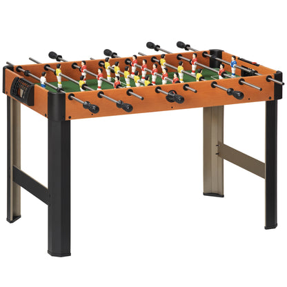 Kids Foosball Table 7+ Years Wooden Foosball Table 118x104x69 cm with 2 Balls 8 Handles 2 Scorers 22 Players for Family Parties Black