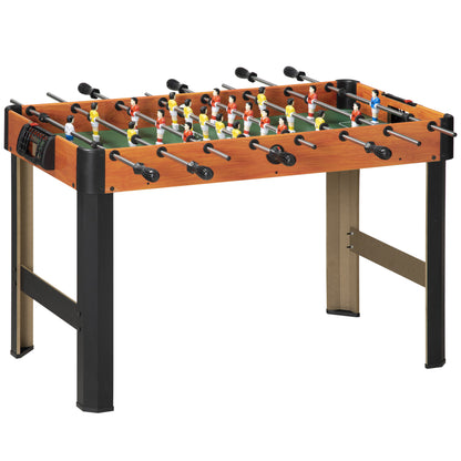 Kids Foosball Table 7+ Years Wooden Foosball Table 118x104x69 cm with 2 Balls 8 Handles 2 Scorers 22 Players for Family Parties Black