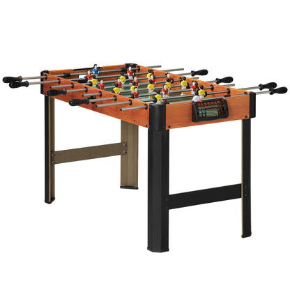 Kids Foosball Table 7+ Years Wooden Foosball Table 118x104x69 cm with 2 Balls 8 Handles 2 Scorers 22 Players for Family Parties Black