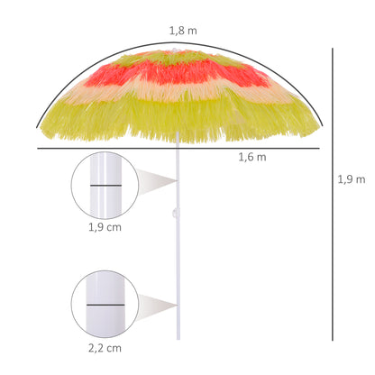 Sun Umbrella Beach Ø160cm windproof stable Beach umbrella height adjustable and tiltable Balcony umbrella foldable garden umbrella for travel, beach, balcony Multicolored