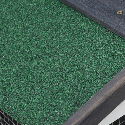 Small Animal Hutch Dwarf Rabbit Hutch Small Animal Cage with Asphalt Roof and Outdoor Run Guinea Pig Hutch Double-Decker Fir Wood Dark Gray+White 204 x 45 x 80 cm