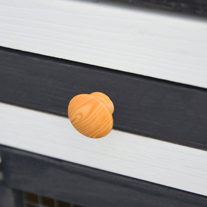 Small Animal Hutch Dwarf Rabbit Hutch Small Animal Cage with Asphalt Roof and Outdoor Run Guinea Pig Hutch Double-Decker Fir Wood Dark Gray+White 204 x 45 x 80 cm