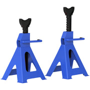 Support Stand 3 Ton Load Capacity 2 Pieces Support Stand incl Safety Pin 13-Step Height Adjustable 385 mm to 600 mm Support Stands Car Jack Stand for Workshop Garage Blue