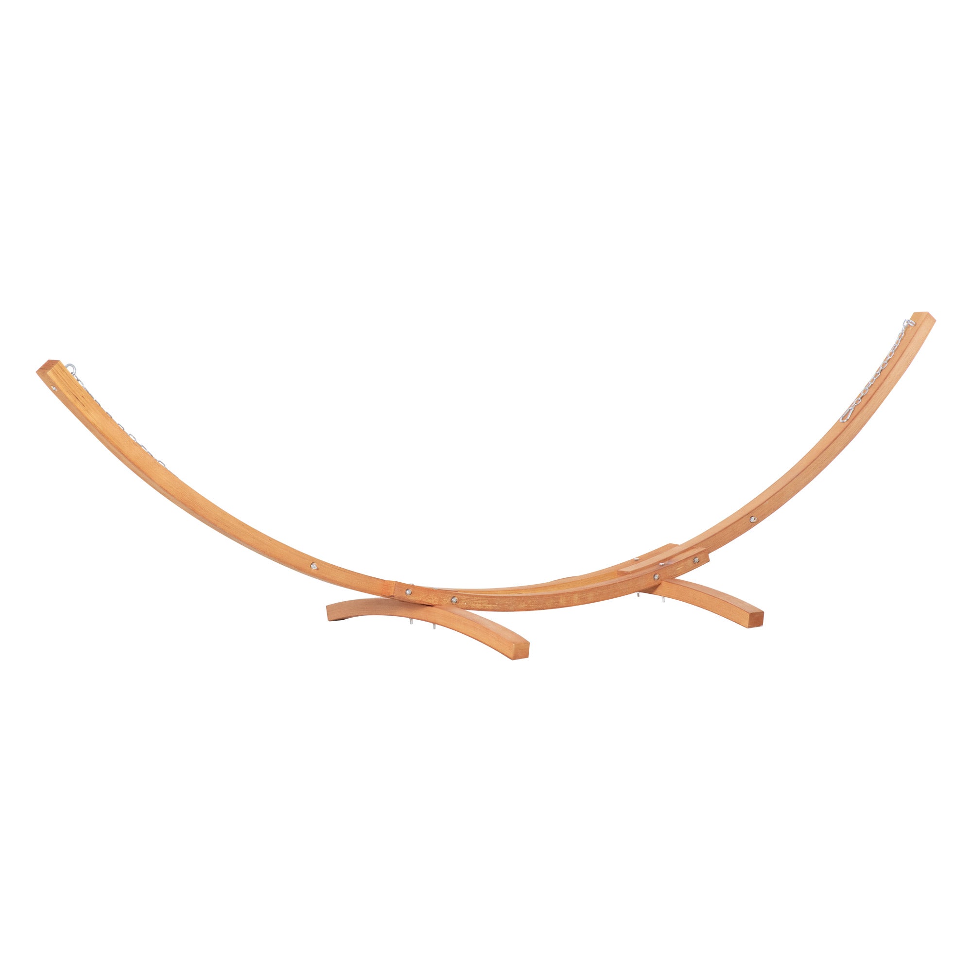 Garden Hammock with Wooden Stand Hammock on Stand 1 Person 3.92L x 1.2W x 1.1H m Cream Brown Color