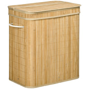 Laundry Basket with Lid 90 L Laundry Collector with Handles, 2 Removable Laundry Bags, Foldable, Laundry Box Laundry Bin for Laundry Room Bedroom Bathroom Natural
