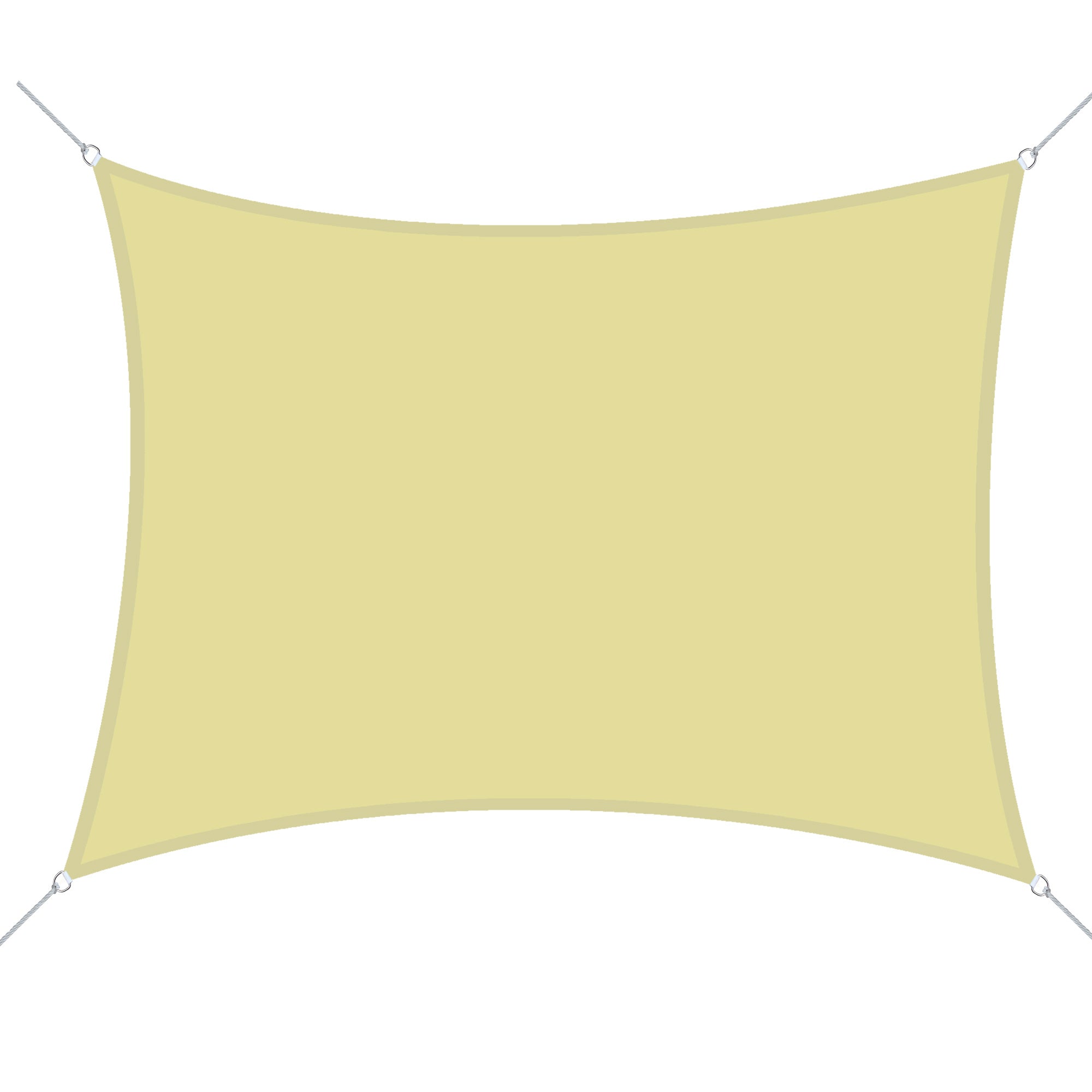Rectangular Sun Shade Sail 4x6m Sun Shade Sail for Patio Garden Camping UV Protection Water Resistant Polyester Sand Color