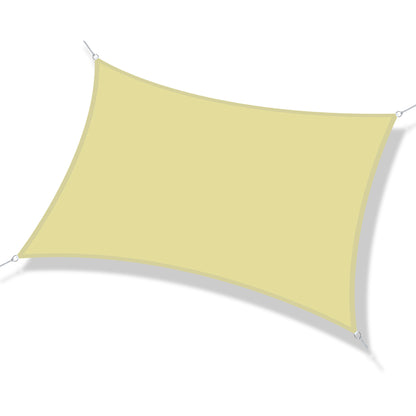 Rectangular Sun Shade Sail 4x6m Sun Shade Sail for Patio Garden Camping UV Protection Water Resistant Polyester Sand Color