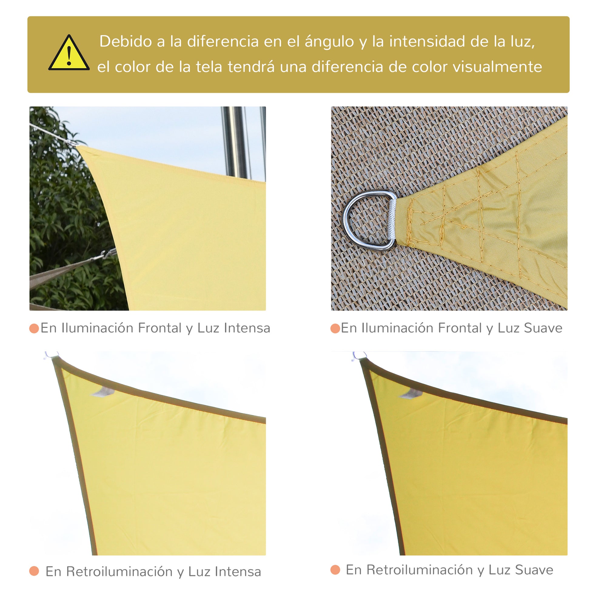 Rectangular Sun Shade Sail 4x6m Sun Shade Sail for Patio Garden Camping UV Protection Water Resistant Polyester Sand Color